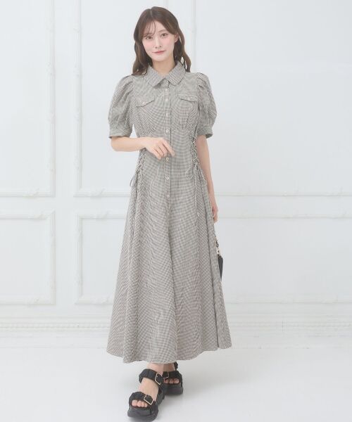 MAJESTIC LEGON / マジェスティックレゴン ロング・マキシ丈ワンピース | サイドレースアップシャツワンピース | 詳細17