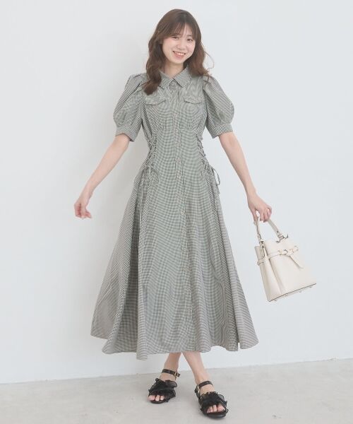 MAJESTIC LEGON / マジェスティックレゴン ロング・マキシ丈ワンピース | サイドレースアップシャツワンピース | 詳細2