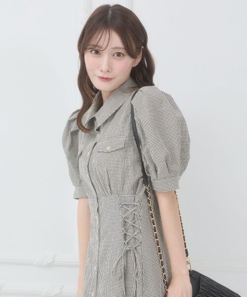 MAJESTIC LEGON / マジェスティックレゴン ロング・マキシ丈ワンピース | サイドレースアップシャツワンピース | 詳細24