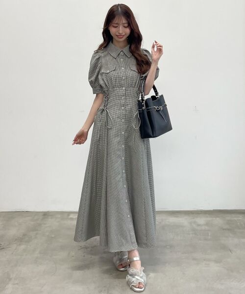 MAJESTIC LEGON / マジェスティックレゴン ロング・マキシ丈ワンピース | サイドレースアップシャツワンピース | 詳細27