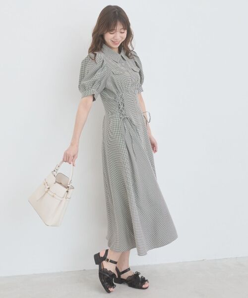 MAJESTIC LEGON / マジェスティックレゴン ロング・マキシ丈ワンピース | サイドレースアップシャツワンピース | 詳細3