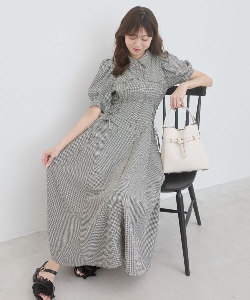 MAJESTIC LEGON / マジェスティックレゴン ロング・マキシ丈ワンピース | サイドレースアップシャツワンピース | 詳細4