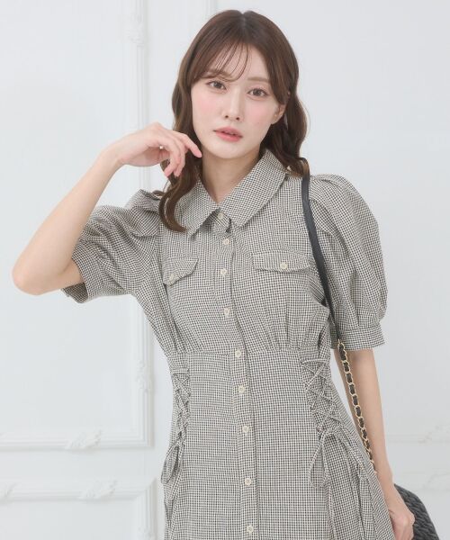 MAJESTIC LEGON / マジェスティックレゴン ロング・マキシ丈ワンピース | サイドレースアップシャツワンピース | 詳細7