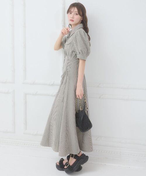 MAJESTIC LEGON / マジェスティックレゴン ロング・マキシ丈ワンピース | サイドレースアップシャツワンピース | 詳細10