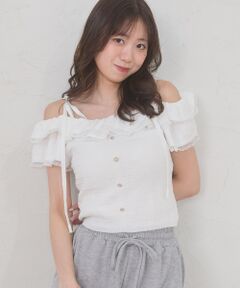 MAJESTIC LEGON / マジェスティックレゴン ニット・セーター | フリルオフショルニット