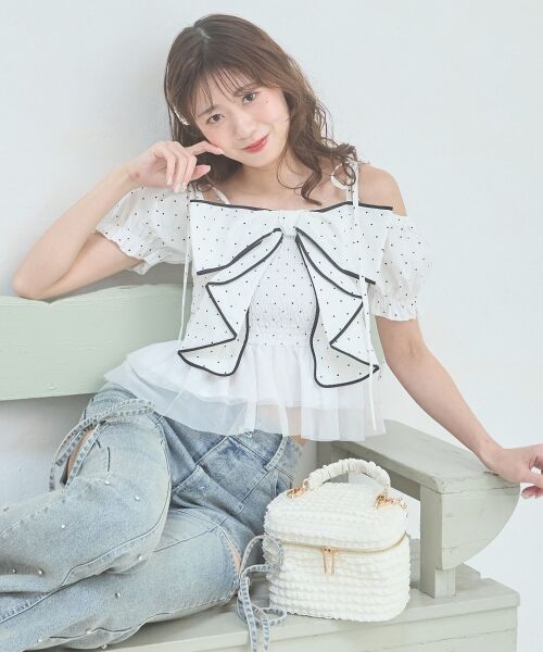 MAJESTIC LEGON / マジェスティックレゴン シャツ・ブラウス | キラキラチェーン付きリボンブラウス | 詳細11