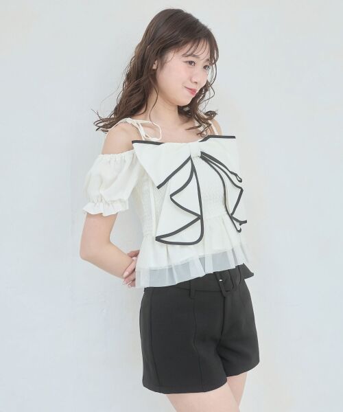 MAJESTIC LEGON / マジェスティックレゴン シャツ・ブラウス | キラキラチェーン付きリボンブラウス | 詳細7