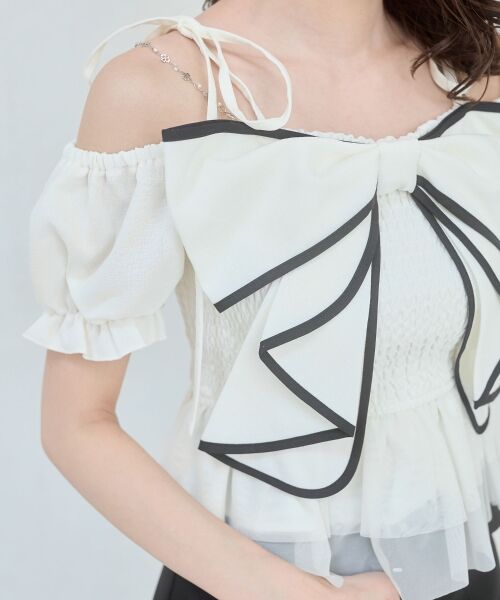 MAJESTIC LEGON / マジェスティックレゴン シャツ・ブラウス | キラキラチェーン付きリボンブラウス | 詳細9