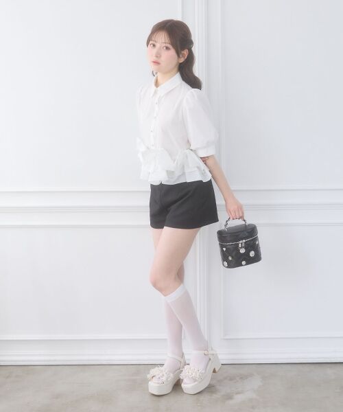 MAJESTIC LEGON / マジェスティックレゴン シャツ・ブラウス | リボンフリルペプラム半袖ブラウス | 詳細2