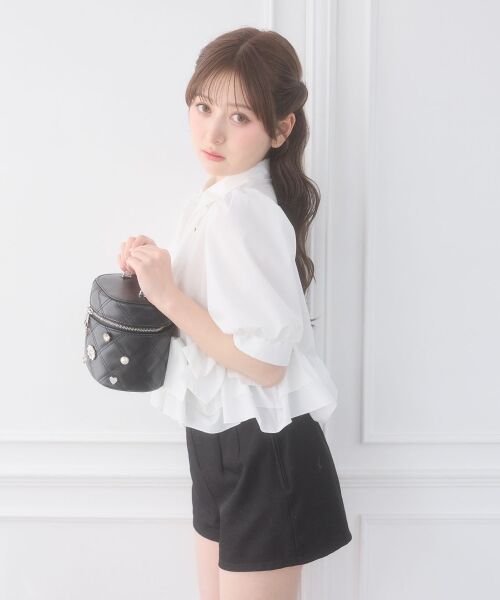 MAJESTIC LEGON / マジェスティックレゴン シャツ・ブラウス | リボンフリルペプラム半袖ブラウス | 詳細3