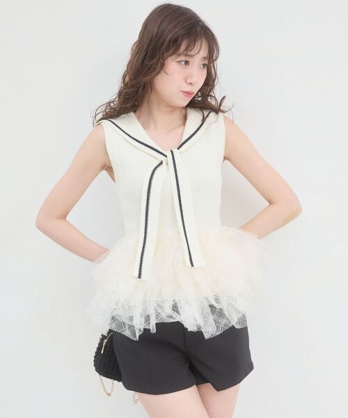 MAJESTIC LEGON / マジェスティックレゴン ショート・ハーフ・半端丈パンツ | ベルトセットハイウエストショートパンツ | 詳細26
