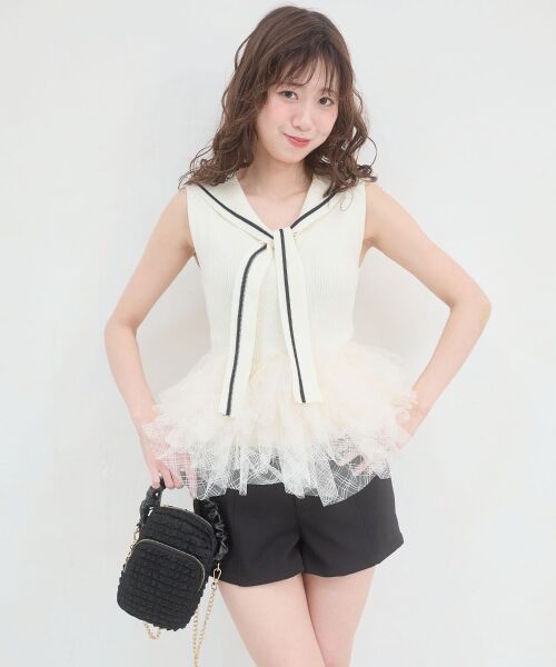 MAJESTIC LEGON / マジェスティックレゴン ショート・ハーフ・半端丈パンツ | ベルトセットハイウエストショートパンツ | 詳細27