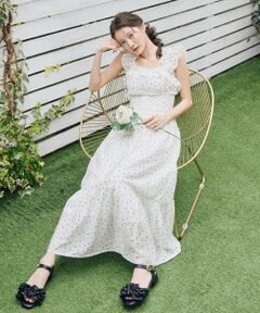 MAJESTIC LEGON / マジェスティックレゴン ロング・マキシ丈ワンピース | ショルダーフリルキャミワンピース