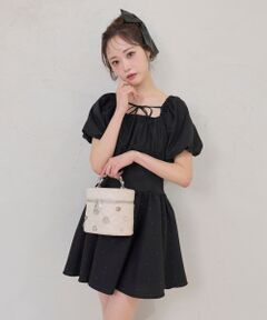 MAJESTIC LEGON / マジェスティックレゴン ミニ丈・ひざ丈ワンピース | キラメキギャザースリーブミニワンピ
