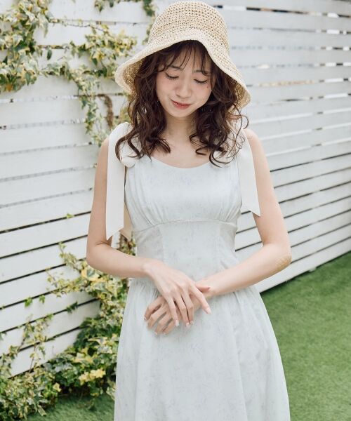 MAJESTIC LEGON / マジェスティックレゴン ロング・マキシ丈ワンピース | リボンショルダーフラワーワンピース | 詳細22