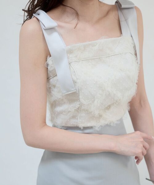 MAJESTIC LEGON / マジェスティックレゴン ロング・マキシ丈ワンピース | 肩リボンバイカラーマーメイドワンピ | 詳細18