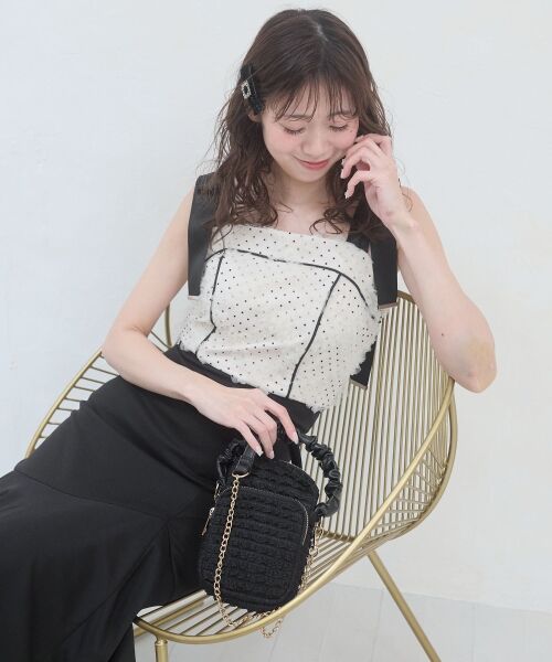 MAJESTIC LEGON / マジェスティックレゴン ロング・マキシ丈ワンピース | 肩リボンバイカラーマーメイドワンピ | 詳細23