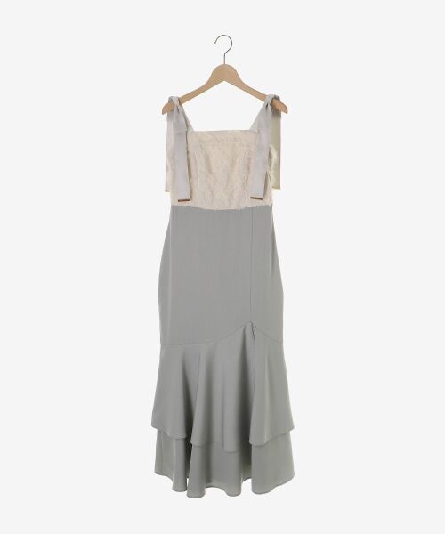 MAJESTIC LEGON / マジェスティックレゴン ロング・マキシ丈ワンピース | 肩リボンバイカラーマーメイドワンピ | 詳細30