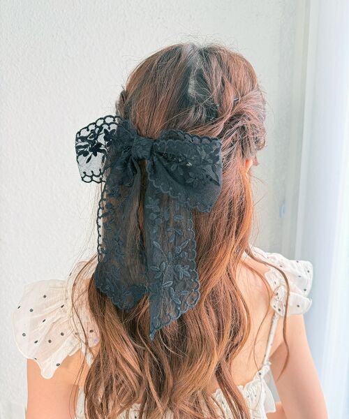 MAJESTIC LEGON / マジェスティックレゴン カチューシャ・カチューム・その他 | シアーリボンバレッタ（ブラック）