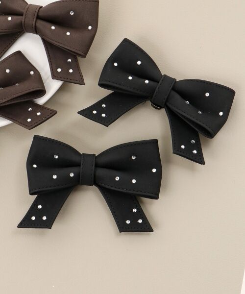 MAJESTIC LEGON / マジェスティックレゴン その他小物 | ビジュー付きリボンクリップ（ブラック）