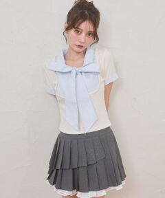 MAJESTIC LEGON / マジェスティックレゴン カットソー | 2wayリボンレイヤードライクトップス