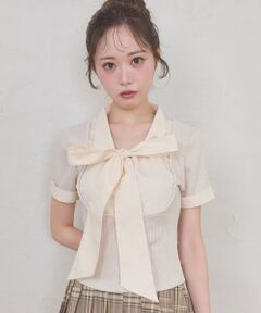 MAJESTIC LEGON / マジェスティックレゴン カットソー | 2wayリボンレイヤードライクトップス