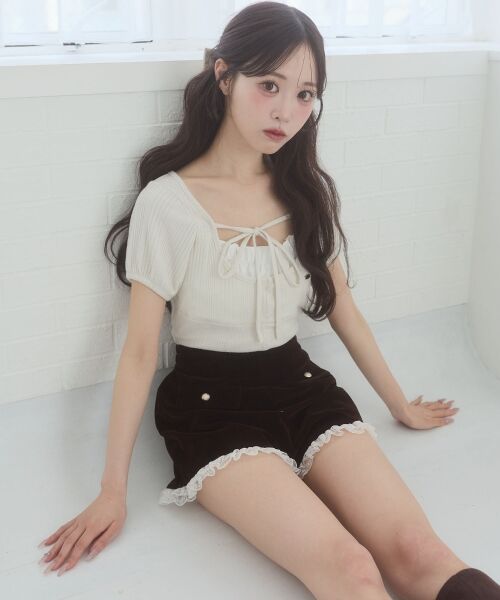 MAJESTIC LEGON / マジェスティックレゴン カットソー | リボンレイヤードライク半袖トップス | 詳細4