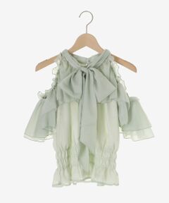 MAJESTIC LEGON / マジェスティックレゴン シャツ・ブラウス | アメスリフリルリボン半袖ブラウス