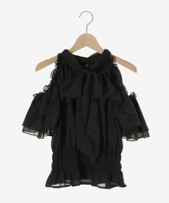 MAJESTIC LEGON / マジェスティックレゴン シャツ・ブラウス | アメスリフリルリボン半袖ブラウス