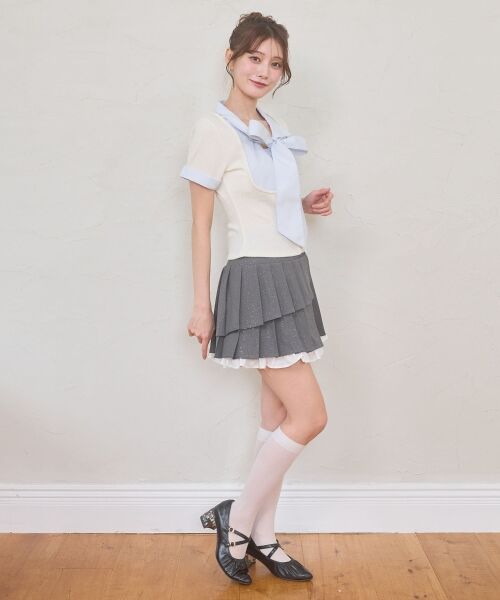 MAJESTIC LEGON / マジェスティックレゴン ミニ・ひざ丈スカート | 裾フリルプリーツミニスカパン | 詳細6
