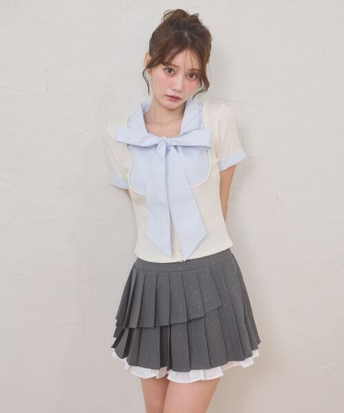 MAJESTIC LEGON / マジェスティックレゴン ミニ・ひざ丈スカート | 裾フリルプリーツミニスカパン | 詳細9