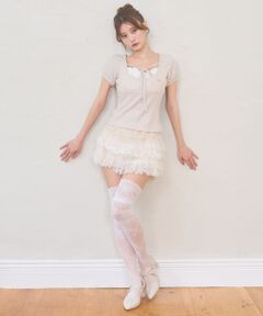 MAJESTIC LEGON / マジェスティックレゴン ミニ・ひざ丈スカート | チュールレースフリルミニスカパン