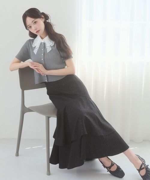 MAJESTIC LEGON / マジェスティックレゴン ロング・マキシ丈スカート | キラキラレースアップマーメイドスカート | 詳細23