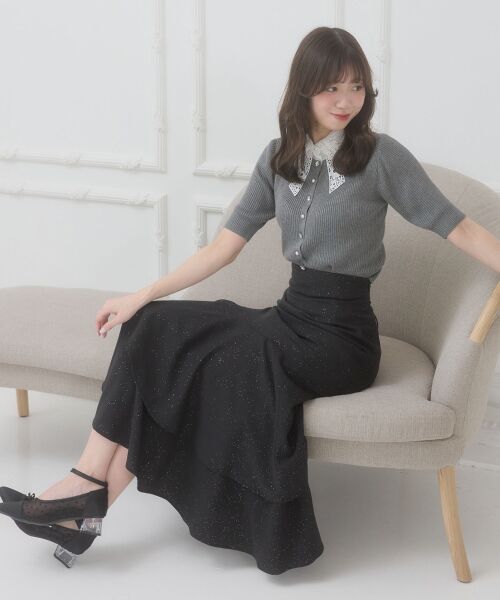 MAJESTIC LEGON / マジェスティックレゴン ロング・マキシ丈スカート | キラキラレースアップマーメイドスカート | 詳細25
