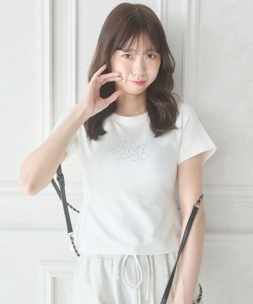 MAJESTIC LEGON / マジェスティックレゴン Tシャツ | キラキラロゴ半袖Tシャツ（オフ）
