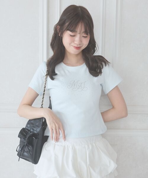 MAJESTIC LEGON / マジェスティックレゴン Tシャツ | キラキラロゴ半袖Tシャツ（ブルー）