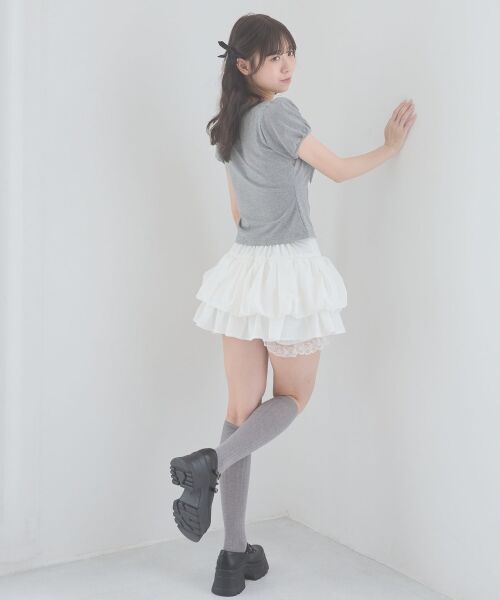 MAJESTIC LEGON / マジェスティックレゴン ミニ・ひざ丈スカート | 裾レースバルーンミニスカパン | 詳細3