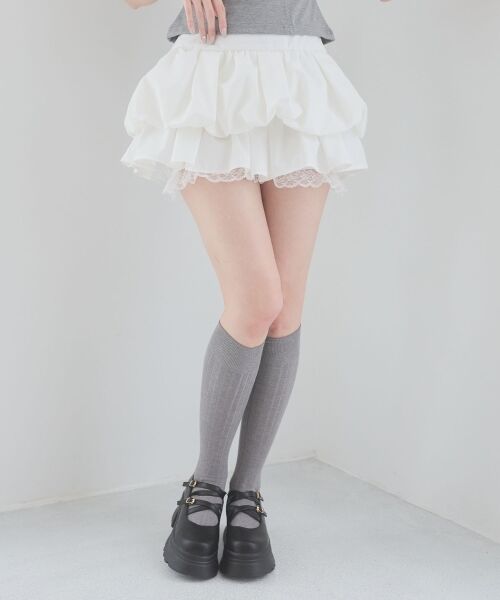 MAJESTIC LEGON / マジェスティックレゴン ミニ・ひざ丈スカート | 裾レースバルーンミニスカパン | 詳細4
