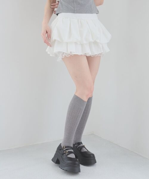 MAJESTIC LEGON / マジェスティックレゴン ミニ・ひざ丈スカート | 裾レースバルーンミニスカパン | 詳細5