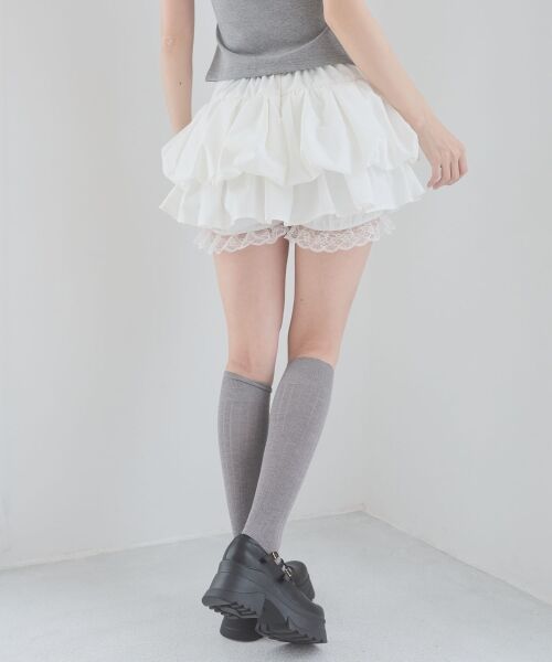 MAJESTIC LEGON / マジェスティックレゴン ミニ・ひざ丈スカート | 裾レースバルーンミニスカパン | 詳細6