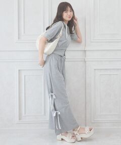 MAJESTIC LEGON / マジェスティックレゴン その他パンツ | サイドリボンキラキラロングパンツ