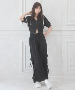 MAJESTIC LEGON / マジェスティックレゴン その他パンツ | サイドリボンキラキラロングパンツ