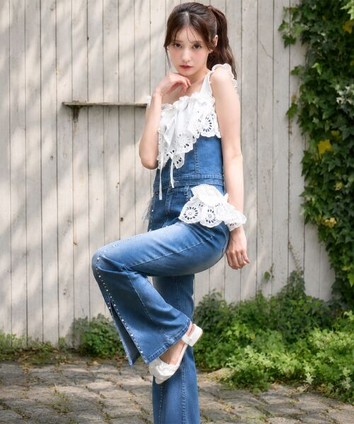 MAJESTIC LEGON / マジェスティックレゴン デニムパンツ | 2wayレースフリルキラキラデニムパンツ | 詳細11