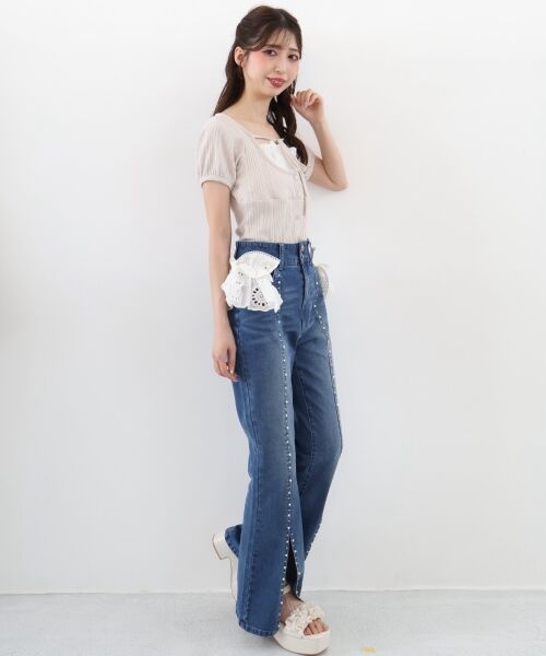 MAJESTIC LEGON / マジェスティックレゴン デニムパンツ | 2wayレースフリルキラキラデニムパンツ | 詳細15