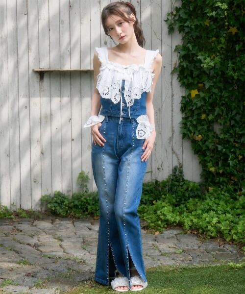 MAJESTIC LEGON / マジェスティックレゴン デニムパンツ | 2wayレースフリルキラキラデニムパンツ | 詳細9