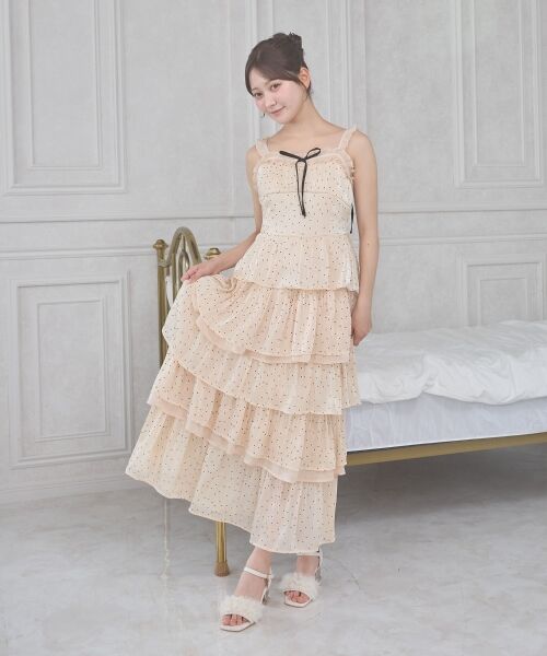MAJESTIC LEGON / マジェスティックレゴン ロング・マキシ丈ワンピース | ティアードフリルロングキャミワンピース | 詳細2