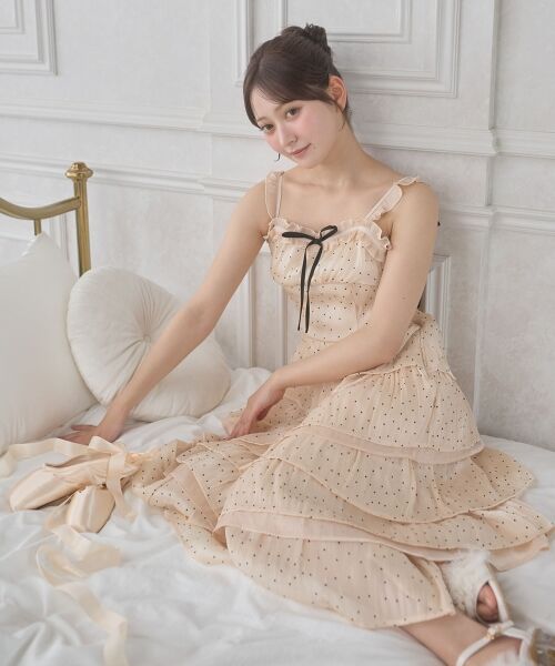 MAJESTIC LEGON / マジェスティックレゴン ロング・マキシ丈ワンピース | ティアードフリルロングキャミワンピース | 詳細3