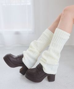 MAJESTIC LEGON / マジェスティックレゴン フラットシューズ | レッグウォーマー付き厚底ローファー