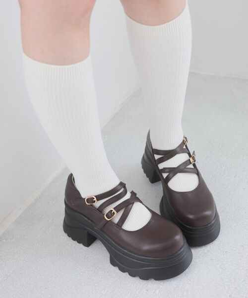 MAJESTIC LEGON / マジェスティックレゴン スニーカー | ダブルクロス厚底スニーカーローファー | 詳細5