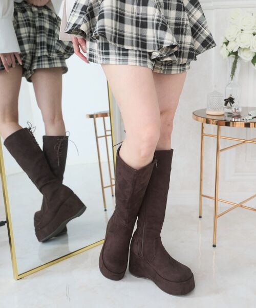 MAJESTIC LEGON / マジェスティックレゴン ブーツ(ロング丈) | バックリボン厚底ロングブーツ | 詳細10